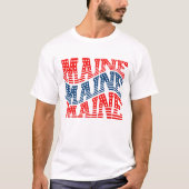 Patriotic Maine Red und Blue Boho T - Shirt (Vorderseite)