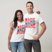 Patriotic Maine Red und Blue Boho T - Shirt (Unisex)