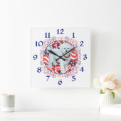 Patriotic Maltese Clock Quadratische Wanduhr (Zuhause)
