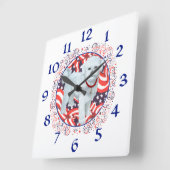 Patriotic Maltese Clock Quadratische Wanduhr (Winkel)