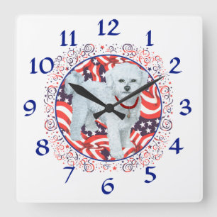 Patriotic Maltese Clock Quadratische Wanduhr