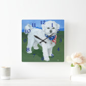 Patriotic Maltese Clock Quadratische Wanduhr (Zuhause)