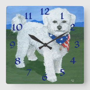 Patriotic Maltese Clock Quadratische Wanduhr