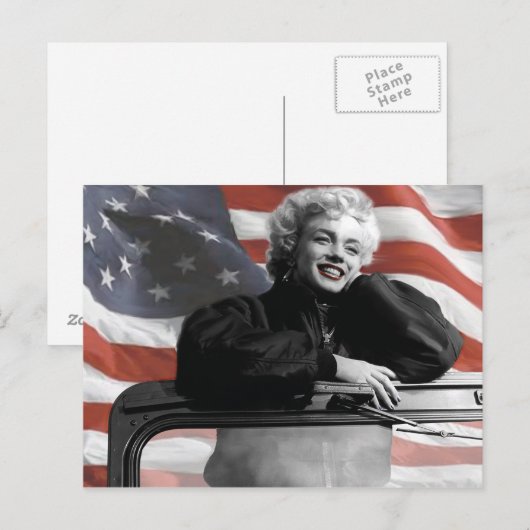 Patriotic Marilyn Postkarte (Vorne/Hinten)