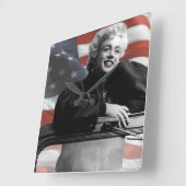 Patriotic Marilyn Quadratische Wanduhr (Winkel)