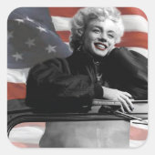 Patriotic Marilyn Quadratischer Aufkleber (Vorderseite)