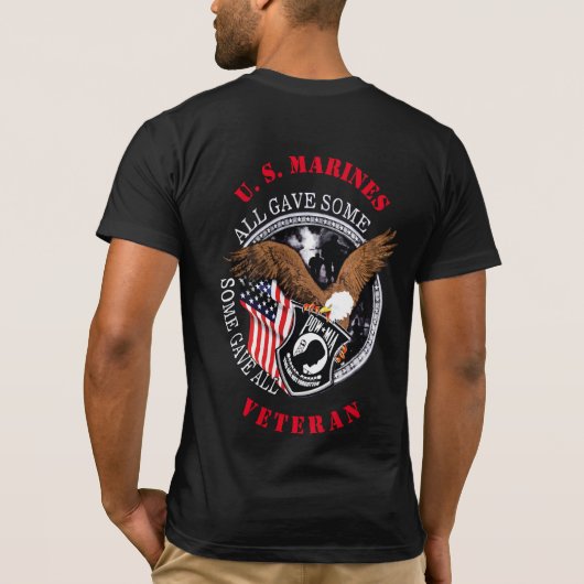Patriotic Marines Vet Military Tribute T - Shirt (Rückseite)