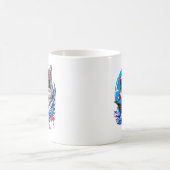 Patriotic Maritime Husky Malamute Dog, San Diego Kaffeetasse (Mittel)
