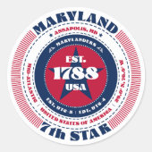 Patriotic Maryland Circle Design Sticker (Vorderseite)