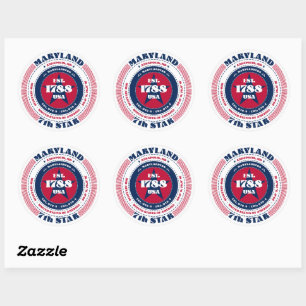 Patriotic Maryland Circle Design Sticker