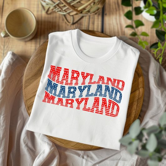 Patriotic Maryland Red and Blue Boho T - Shirt