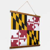 Patriotic Maryland Tapestry, Maryland Flag Wandteppich Mit Holzrahmen (Gewinkelt)