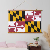Patriotic Maryland Tapestry, Maryland Flag Wandteppich Mit Holzrahmen (Schlafzimmer)