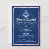 Patriotic Masonic Einladungen | Rot weiß und blau (Vorderseite)
