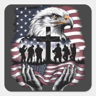Patriotic Memorial Quadratischer Aufkleber