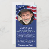 Patriotic Memorial USA Flag Foto Militärische Beer Dankeskarte (Vorderseite)