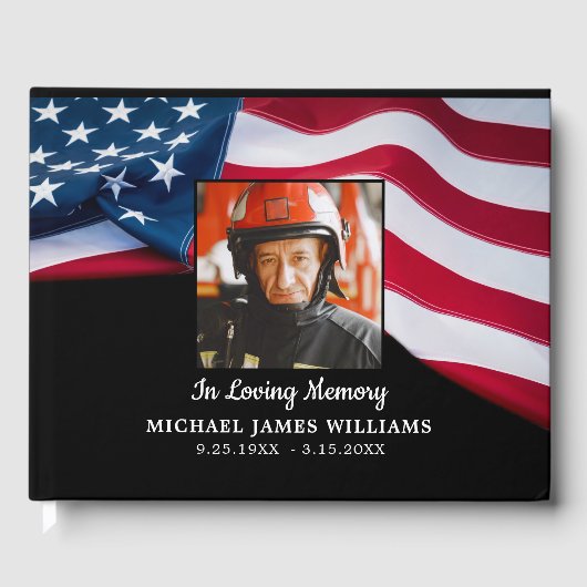 Patriotic Memorial USA Flag Funeral Gästebuch (Vorderseite)