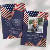 Patriotic Memorial Veteran American Flag Beerdigun Einladung
