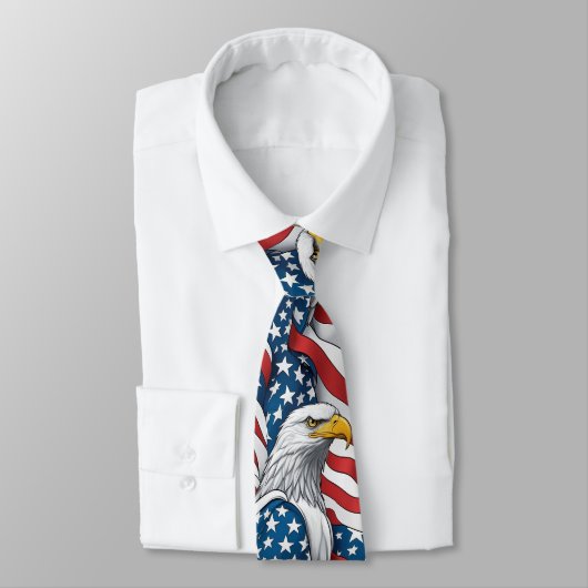 Patriotic Men's Krawatte: American Eagle und USA F Krawatte (Gebunden)