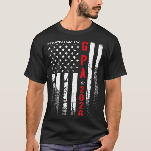 Patriotic Mens Promoted To G Pa Est 2026 First Tim T-Shirt (Vorderseite)