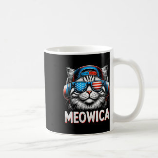 Patriotic Meowica 4. Juli Katze American Flag US Kaffeetasse