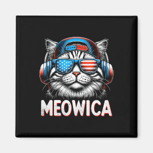 Patriotic Meowica 4. Juli Katze American Flag US Magnet