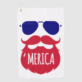 Patriotic 'Merica Red White Blue Golfhandtuch (Vorderseite)