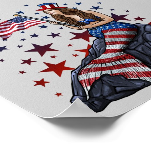 Patriotic Mermaid Poster (Ecke)