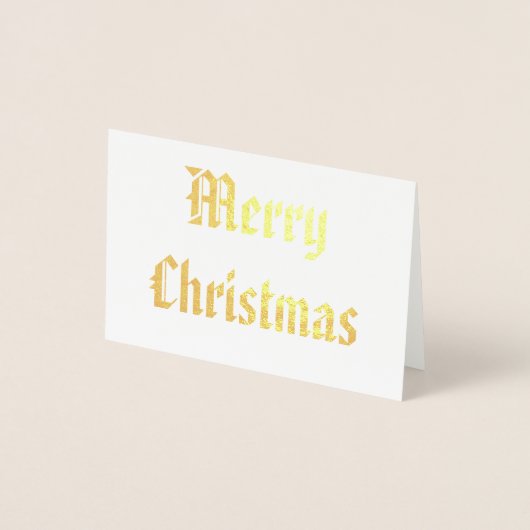 Patriotic Merry Christmas Calligraphy Gold Folienkarte (Vorderseite)