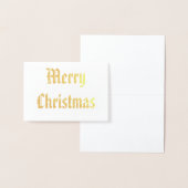 Patriotic Merry Christmas Calligraphy Gold Folienkarte (Anzeige)