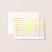 Patriotic Merry Christmas Calligraphy Gold Folienkarte (Rückseite mit Umschlag)