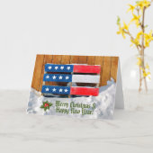 Patriotic Merry Christmas Greeting Card Karte (Gelbe Blume)