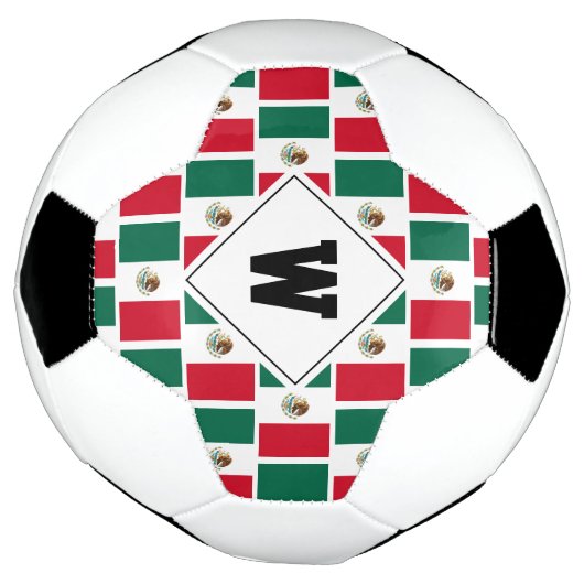 Patriotic MEXICO FLAG Monogram Soccer Ball (Gedreht)