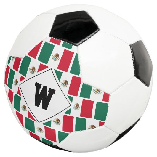 Patriotic MEXICO FLAG Monogram Soccer Ball (Dreiviertel)