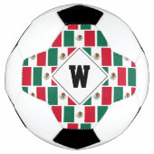 Patriotic MEXICO FLAG Monogram Soccer Ball (Vorderseite)