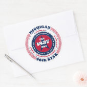 Patriotic Michigan Circle Design Sticker (Umschlag)