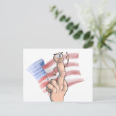 Patriotic Middle Finger Postkarte (Stehend Vorderseite)
