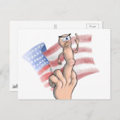Patriotic Middle Finger Postkarte (Vorne/Hinten)