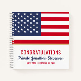 Patriotic Military Abschluss Army Guest Book Notizblock