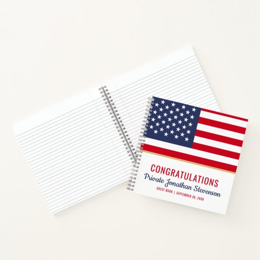 Patriotic Military Abschluss Army Guest Book Notizblock (Innenseite)