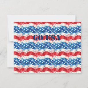 Patriotic Military America Postcard Flag Postkarte