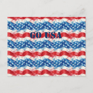Patriotic Military America Postcard Flag Postkarte