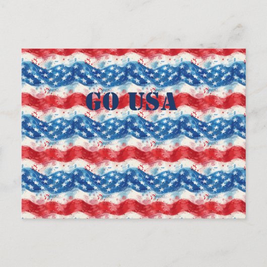 Patriotic Military America Postcard Flag Postkarte (Vorderseite)