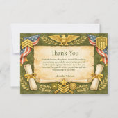 Patriotic Military Graduation Party Dankeskarte (Vorderseite)