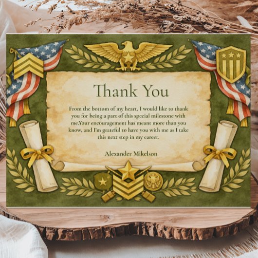 Patriotic Military Graduation Party Dankeskarte