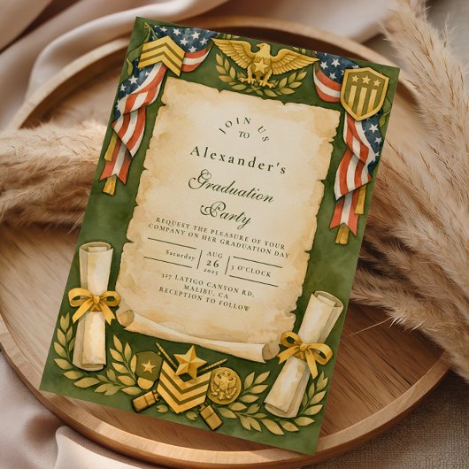 Patriotic Military Graduation Party Einladung