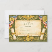 Patriotic Military Graduation Party RSVP Karte (Vorderseite)