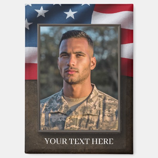Patriotic Military Photo Magnet (Vorderseite)