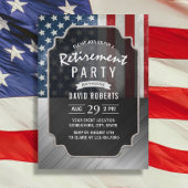 Patriotic Military Retirement USA Flag Imitate Met Einladung