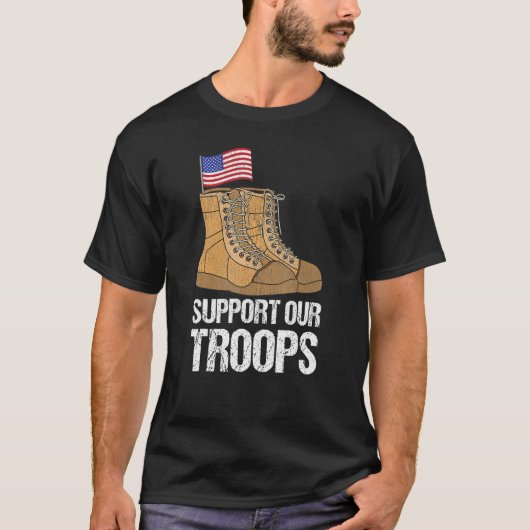Patriotic Military Support Our Troops T-Shirt (Vorderseite)